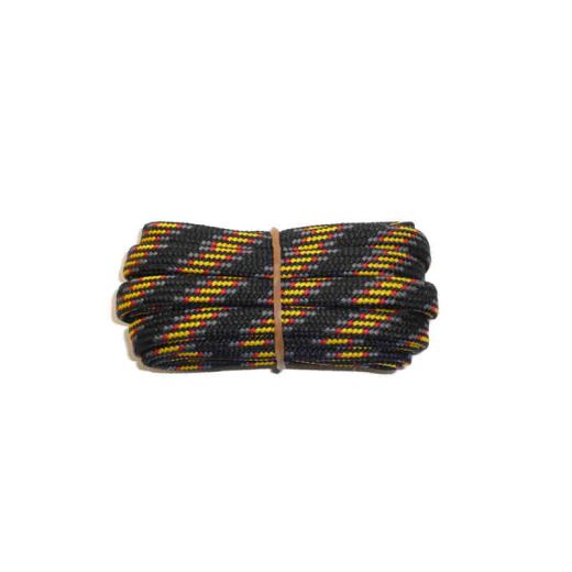 Schnürsenkel/Schuhband halbrund 150 cm schwarz/grau/rot/gelb für Bergsport, Trekking, Outdoor