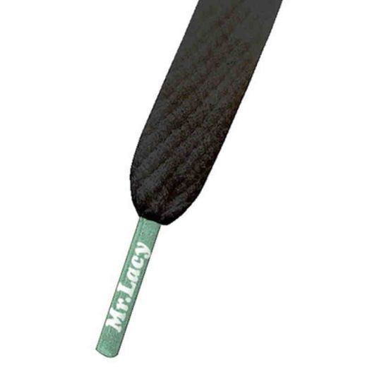 Mr Lacy 130 cm black / SF green tip, Flatties