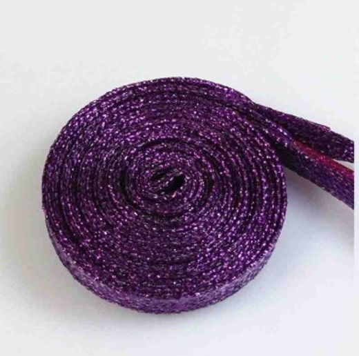 Glitzer Schuhbänder 110 cm, lila