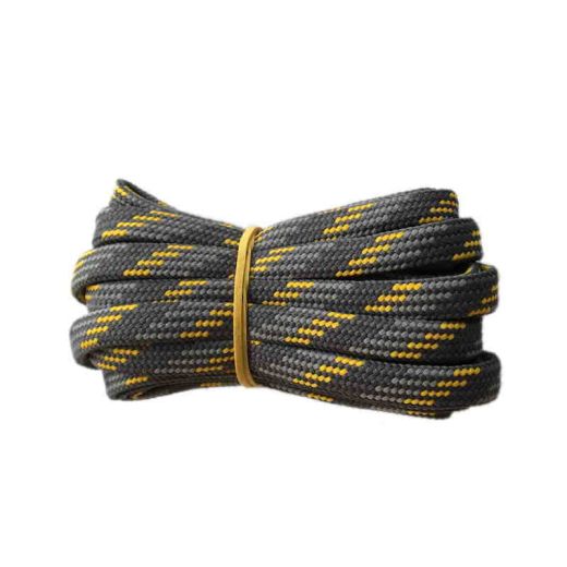 Shoelace semicircle 150 cm dark grey / grey / yellow for Mountaineering, Trekking, Outdoor