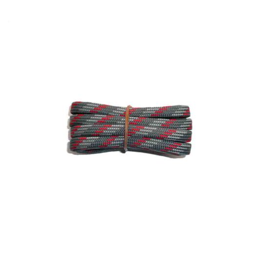 Schnürsenkel/Schuhband halbrund 120 cm grau/hellgrau/rot für Bergsport, Trekking, Outdoor