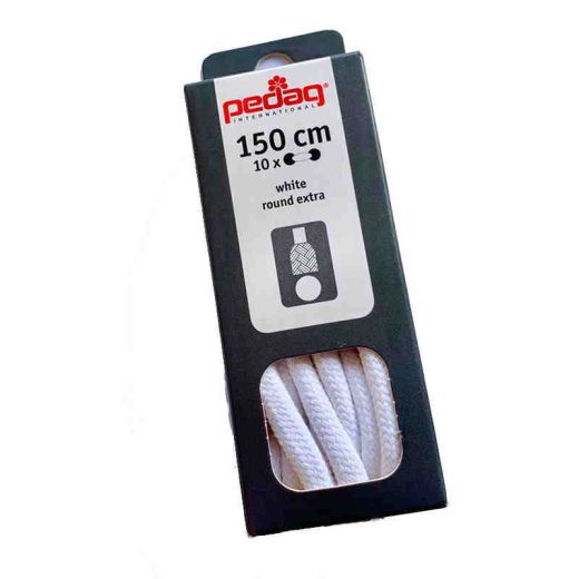 Shoelace semicircle 150 cm white sport extra