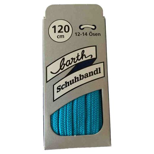 Sneaker shoe laces, color: neon light blue, flat, 120 cm